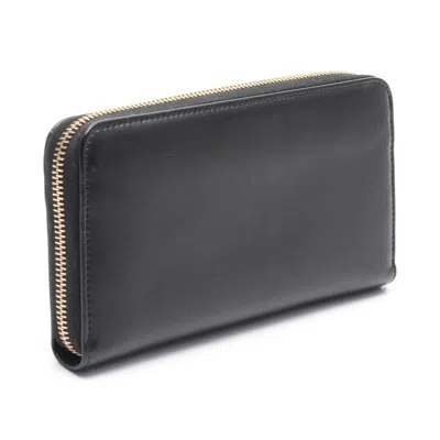 Pre-owned Fendi Black Leather Long Wallet (bi-fold) ()