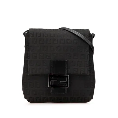 Pre-owned Fendi Black Canvas Leather Shoulder Bag ()
