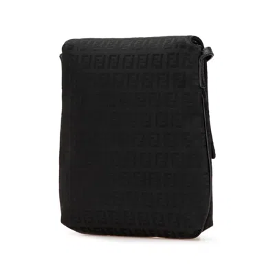 Pre-owned Fendi Black Canvas Leather Shoulder Bag ()
