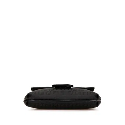 Pre-owned Fendi Black Canvas Leather Shoulder Bag ()