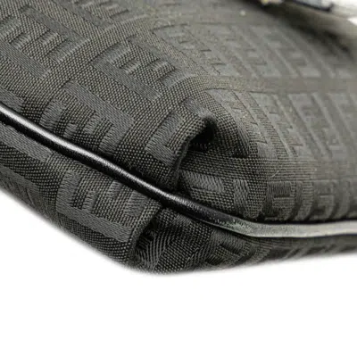 Pre-owned Fendi Black Canvas Leather Shoulder Bag ()