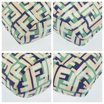 Pre-owned Fendi Green Navy Pink Canvas Messenger Bag Shoulder Bag ()
