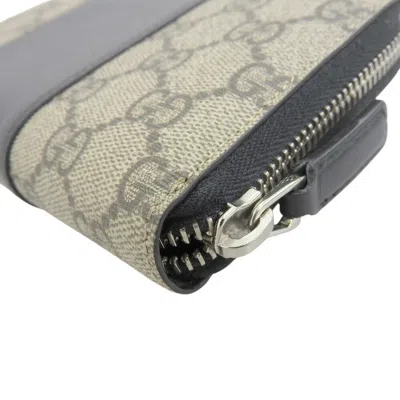 Pre-owned Gucci Beige Black Gg Supreme Long Wallet (bi-fold) () In Multi
