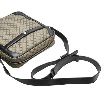 Pre-owned Gucci Beige Black Pvc Leather Shoulder Bag ()