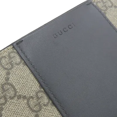 Pre-owned Gucci Beige Black Gg Supreme Long Wallet (bi-fold) () In Multi