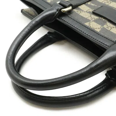 Pre-owned Gucci Beige Black Pvc Leather Shoulder Bag Tote Bag ()