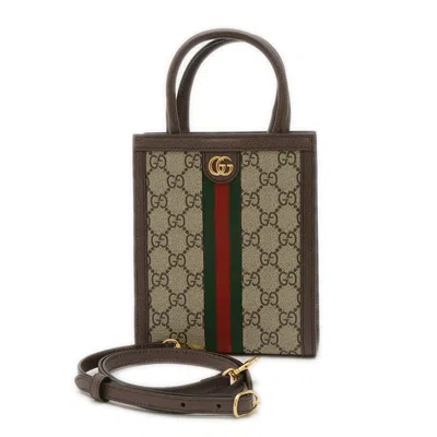 Pre-owned Gucci Beige Brown Gg Supreme Shoulder Bag ()