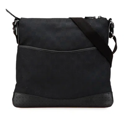Pre-owned Gucci Black Canvas Leather Shoulder Bag ()