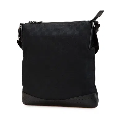 Pre-owned Gucci Black Canvas Leather Shoulder Bag ()