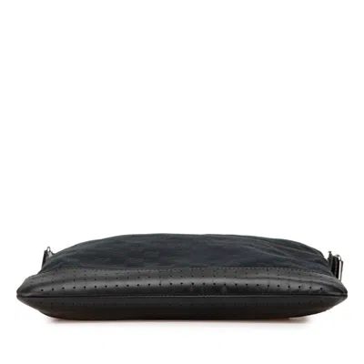 Pre-owned Gucci Black Canvas Leather Shoulder Bag ()