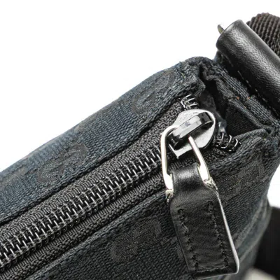 Pre-owned Gucci Black Canvas Leather Shoulder Bag ()