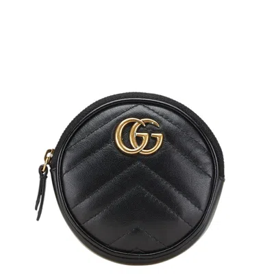 Pre-owned Gucci Black Leather Coin Purse/coin Case ()