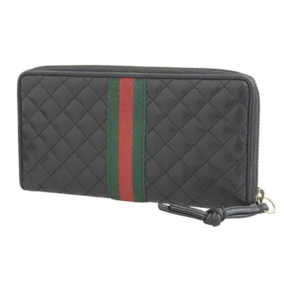 Pre-owned Gucci Black Leather Long Wallet (bi-fold) ()