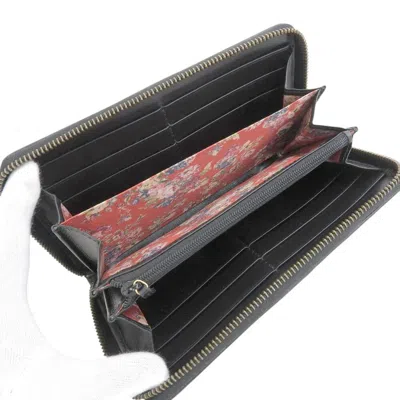 Pre-owned Gucci Black Leather Long Wallet (bi-fold) ()