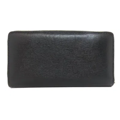 Pre-owned Gucci Black Leather Long Wallet (bi-fold) ()