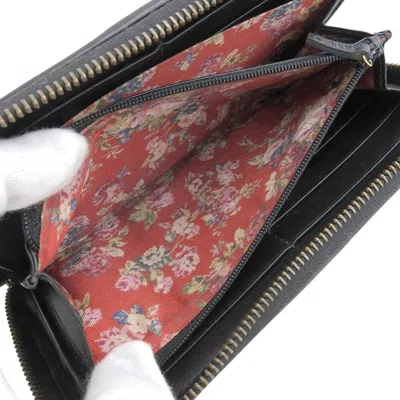 Pre-owned Gucci Black Leather Long Wallet (bi-fold) ()
