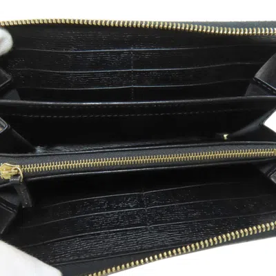 Pre-owned Gucci Black Leather Long Wallet (bi-fold) ()