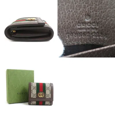 Pre-owned Gucci Brown Gg Supreme Wallet (bi-fold) ()