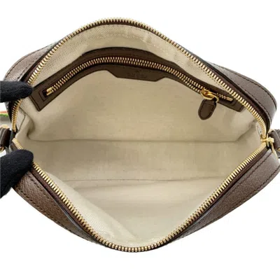 Pre-owned Gucci Gg Canvas Beige Brown Canvas Leather Messenger Bag Shoulder Bag ()