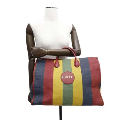 Pre-owned Gucci Multi-color Canvas Leather Tote Bag ()