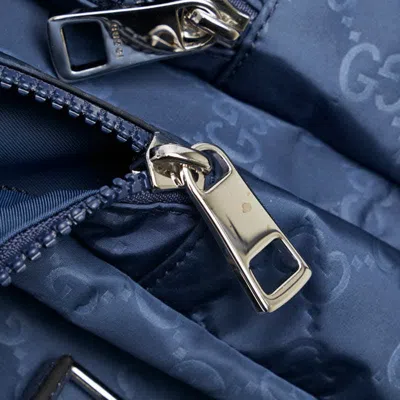 Pre-owned Gucci Navy Nylon Leather Shoulder Bag ()