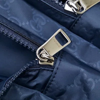 Pre-owned Gucci Navy Nylon Leather Shoulder Bag ()