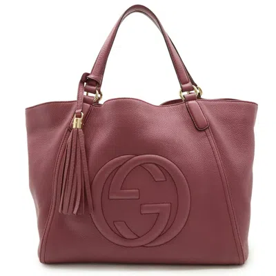 Pre-owned Gucci Pink Purple Leather Shoulder Bag Tote Bag ()