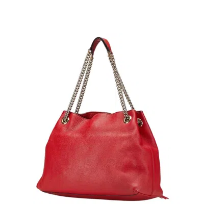 Pre-owned Gucci Red Color Leather Shoulder Bag Tote Bag ()