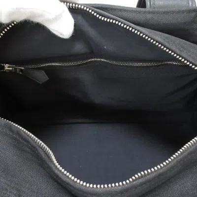Pre-owned Hermes Black Canvas Leather Tote Bag ()