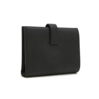Pre-owned Hermes Black Epsom Leather Wallet (bi-fold) ()