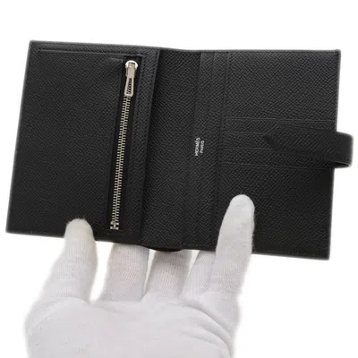 Pre-owned Hermes Black Epsom Leather Wallet (bi-fold) ()