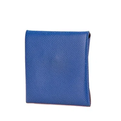 Pre-owned Hermes Blue Royal Epsom Leather Coin Purse/coin Case ()