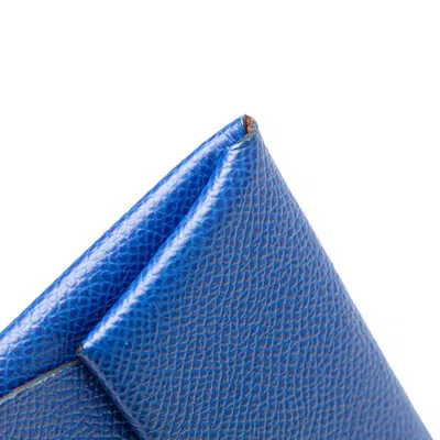 Pre-owned Hermes Blue Royal Epsom Leather Coin Purse/coin Case ()