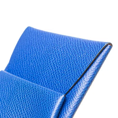 Pre-owned Hermes Blue Royal Epsom Leather Coin Purse/coin Case ()