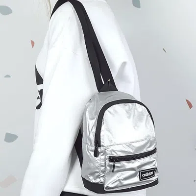 Adidas Originals (wmns) Adidas Classic Metallic Backpack Extra Small 'silver' In Multi