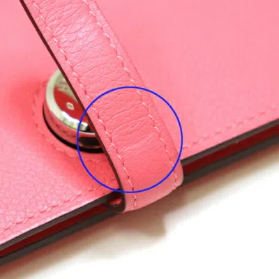 Pre-owned Hermes Dogon Duo Pink Leather Long Wallet (bi-fold) ()