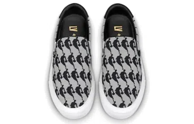 Pre-owned Louis Vuitton X Nba Canvas Slip On Shoes 'grey' In Multi