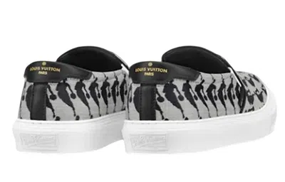 Pre-owned Louis Vuitton X Nba Canvas Slip On Shoes 'grey' In Multi