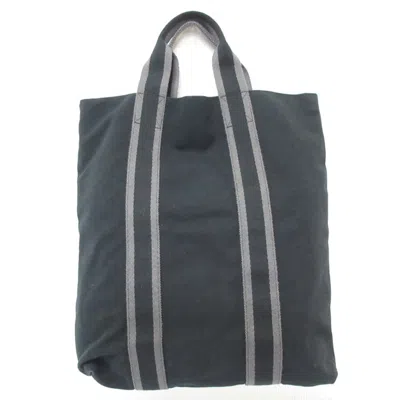 Pre-owned Hermes Fourre Tout Black Canvas Tote Bag ()