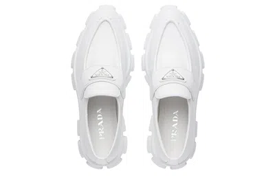 Prada (wmns)  Brushed Leather Pointy Monolith Loafers 'white'