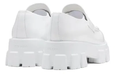 Prada (wmns)  Brushed Leather Pointy Monolith Loafers 'white'