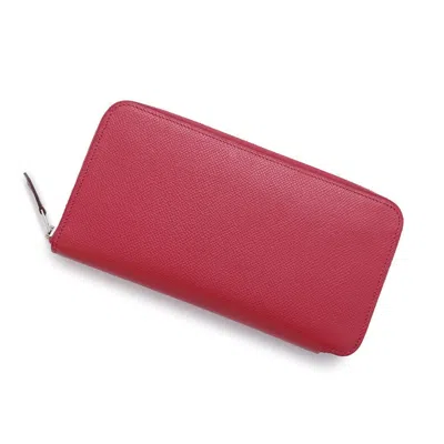 Pre-owned Hermes Silk'in Bougainvillier Epsom Leather Long Wallet (bi-fold) () In Purple