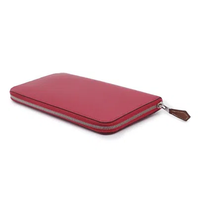 Pre-owned Hermes Silk'in Bougainvillier Epsom Leather Long Wallet (bi-fold) () In Purple