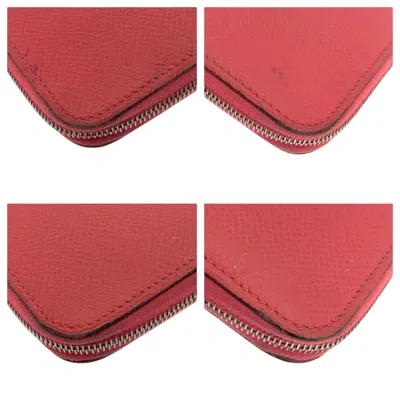 Pre-owned Hermes Silk'in Brown Pink Epsom Leather Long Wallet (bi-fold) () In Multi
