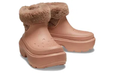 Crocs Stomp Lined Boot 'cork' In Brown
