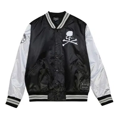 Mitchell & Ness X Mastermind World Lightweight Satin Jacket 'black White' In Multi