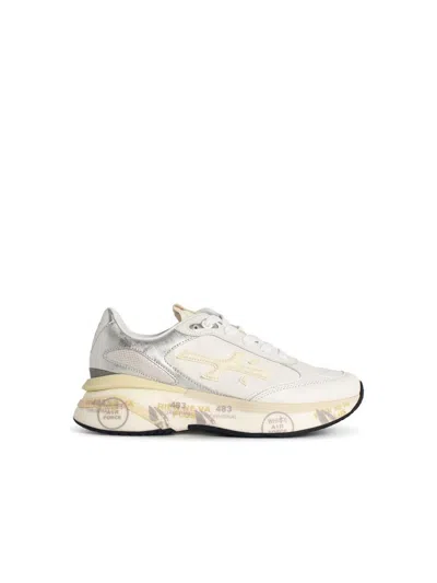 Premiata Moerund 7798 White Leather Blend Sneakers In White