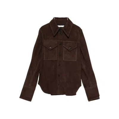 Co Buttoned Shirt Jacket In Brown