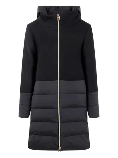 Herno Hooded Padded Jacket With Wool Inserts Clothing In Multi