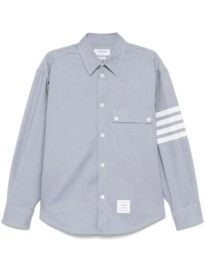 Thom Browne Flannel Shirt Featuring Button-down Collar In Multi